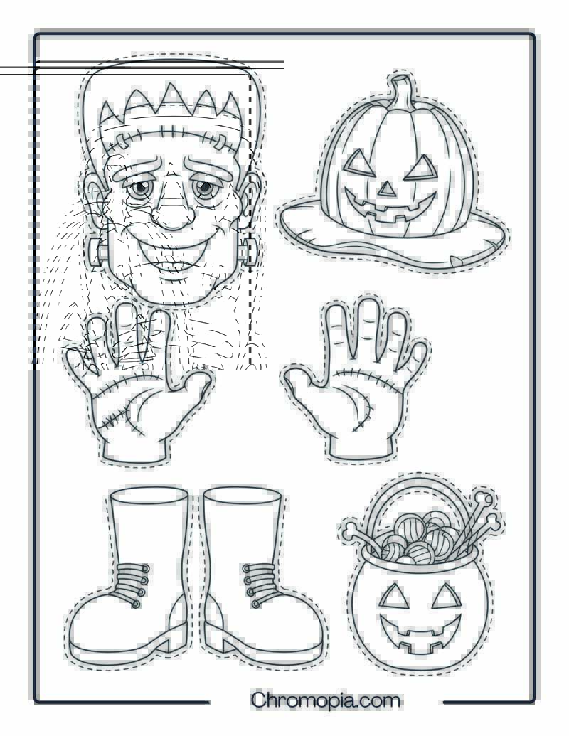 Frankenstein Coloring Pages Cut Outs