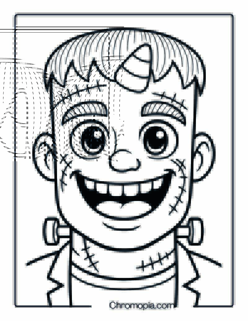 Frankenstein Face Coloring Pages
