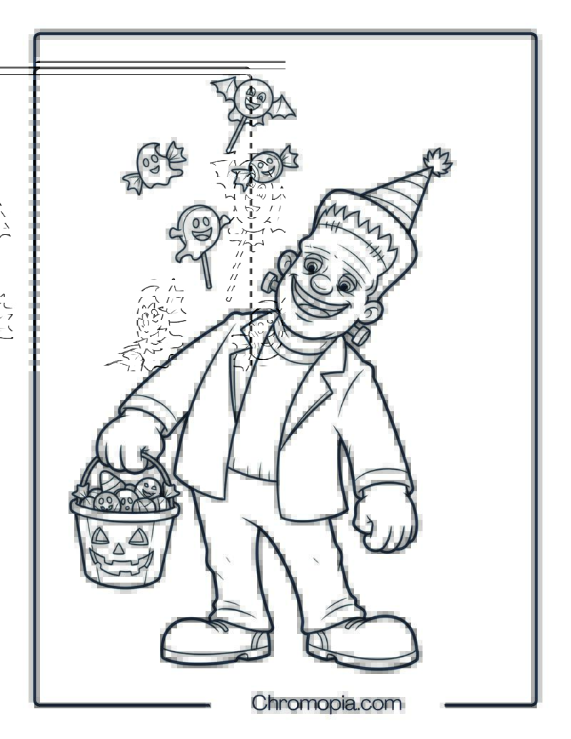 Frankenstein Halloween Coloring Page