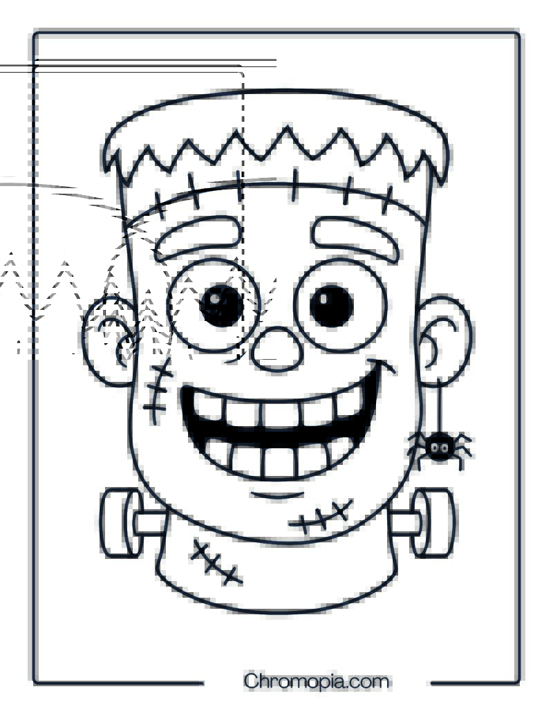 Frankenstein Head Coloring Page
