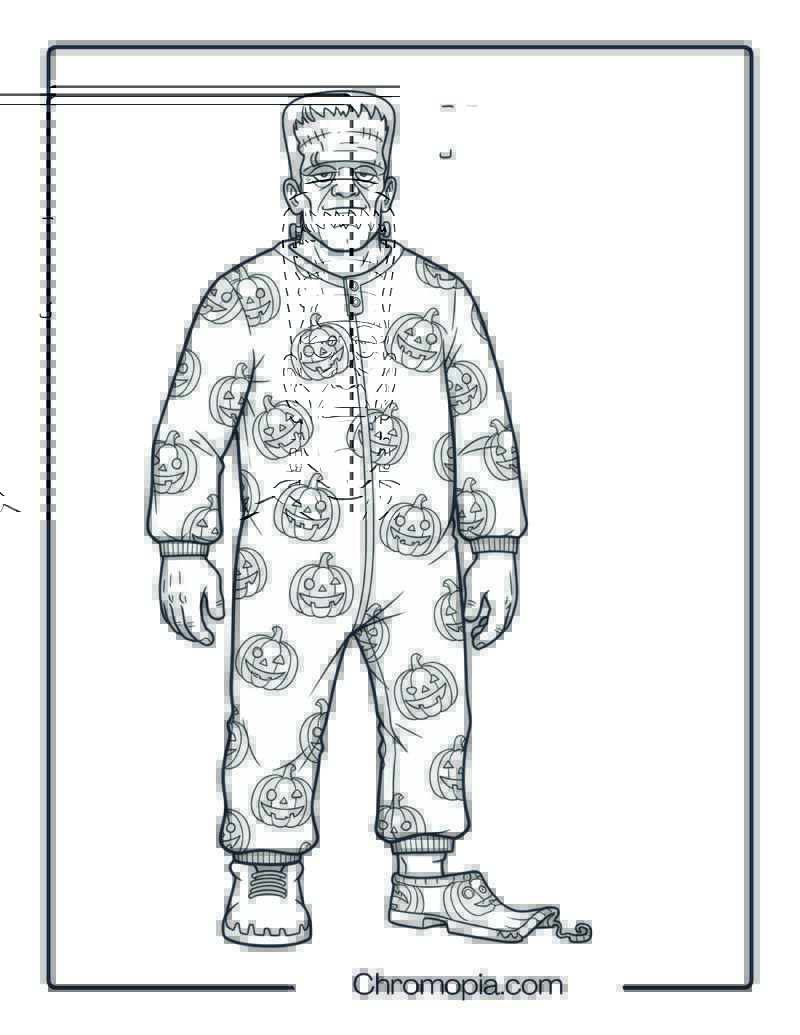 Full Size Frankenstein Coloring Page