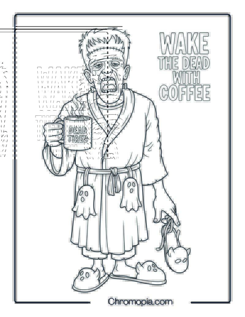 Grown-Up Frankenstein Coloring Page