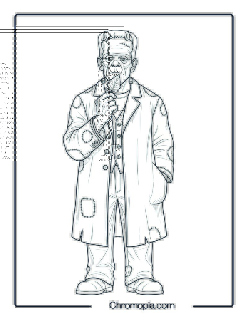 Realistic Frankenstein Coloring Pages Printable