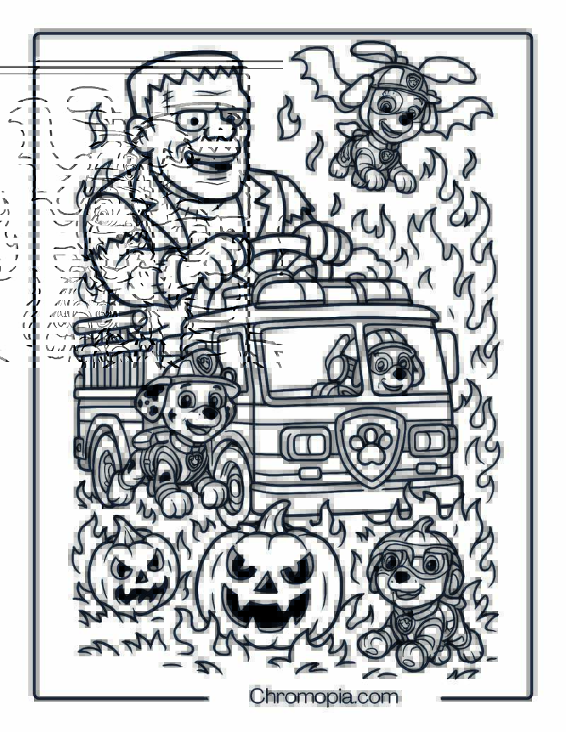 Paw Patrol Frankenstein Coloring Page