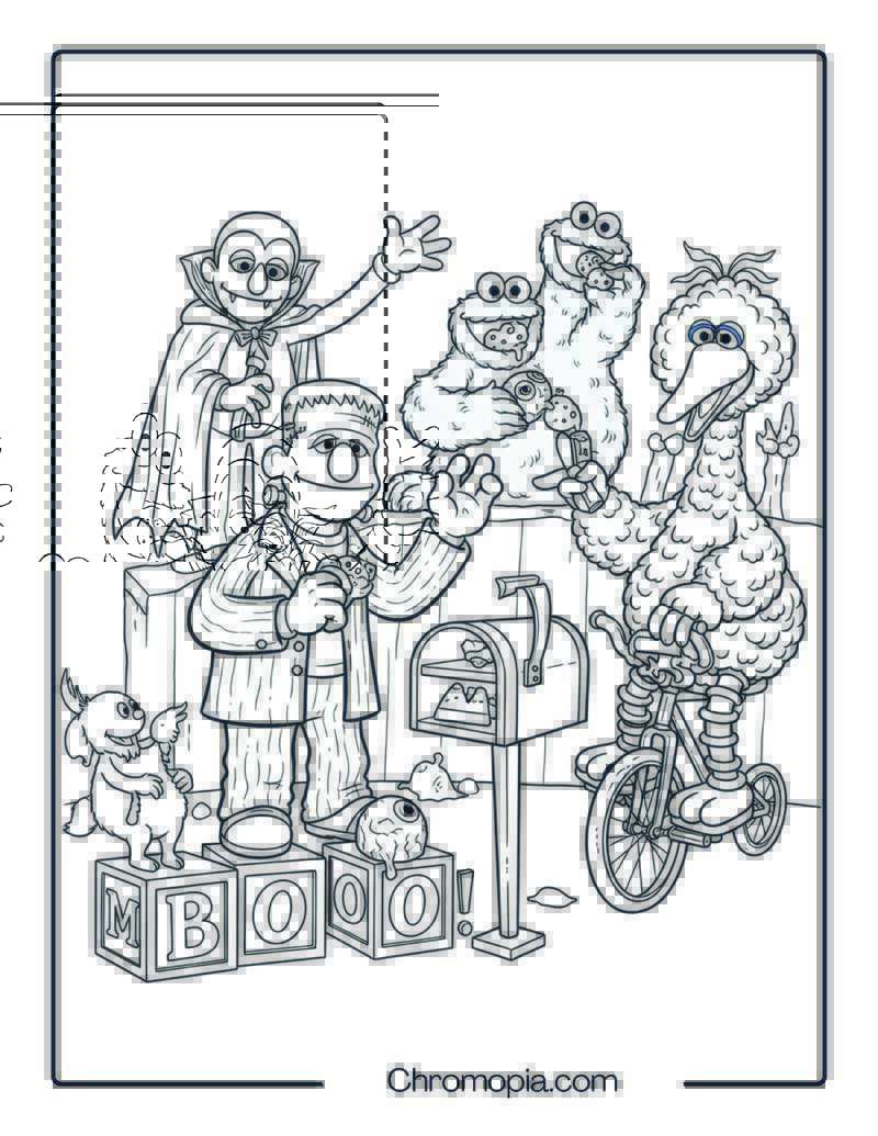 Sesame Street Frankenstein Coloring Page