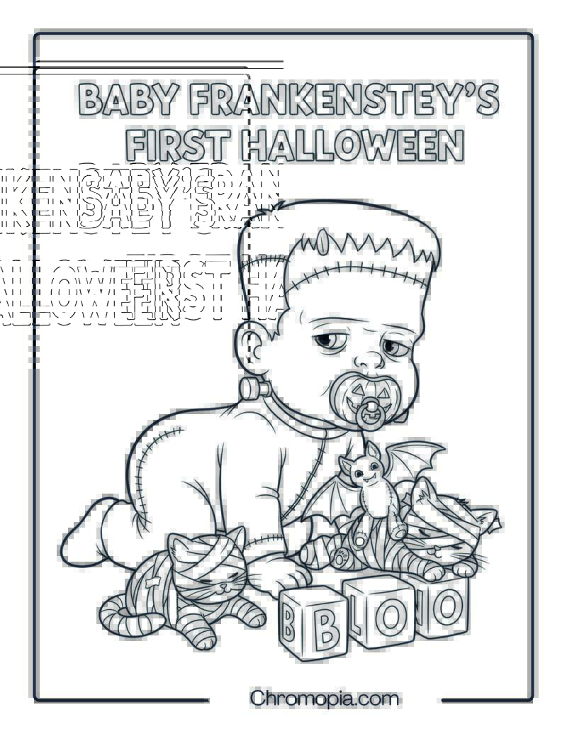 Baby Frankenstein Coloring Page