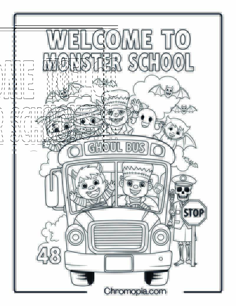 Frankenstein School Scene Coloring Page