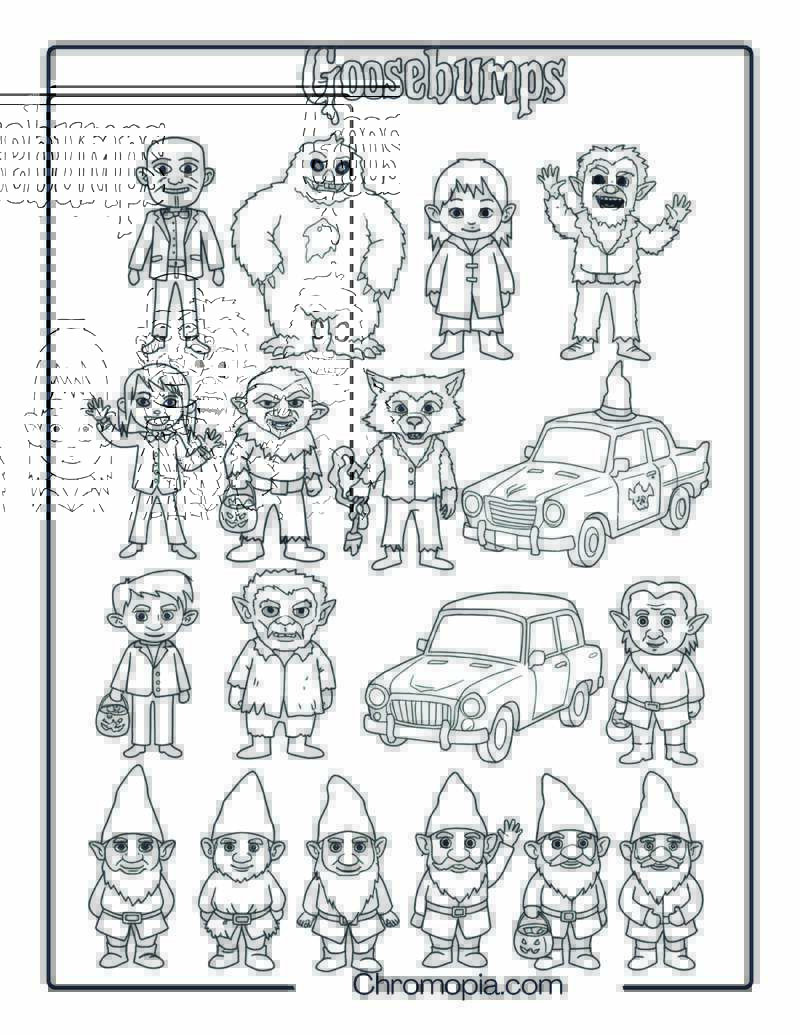 All Characters from Goosebumps movie Coloring Page
