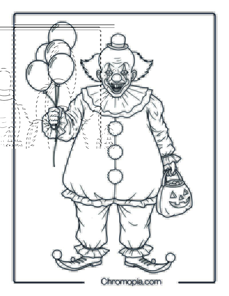 Clown Goosebumps Coloring Page