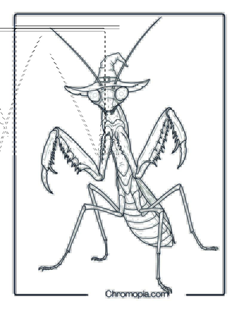 Giant Praying Mantis from Goosebumps Coloring Page
