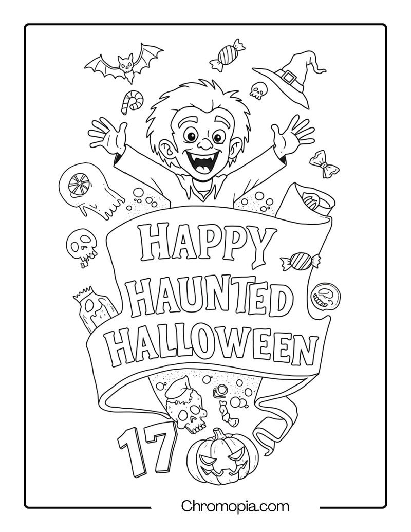 Goosebumps Haunted Halloween Coloring Page