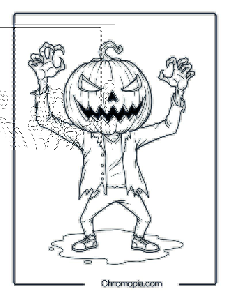 Goosebumps Pumpkin Head Coloring Sheet