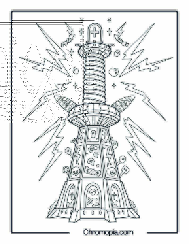 Nicholas Tesla Tower Goosebumps Coloring Pages
