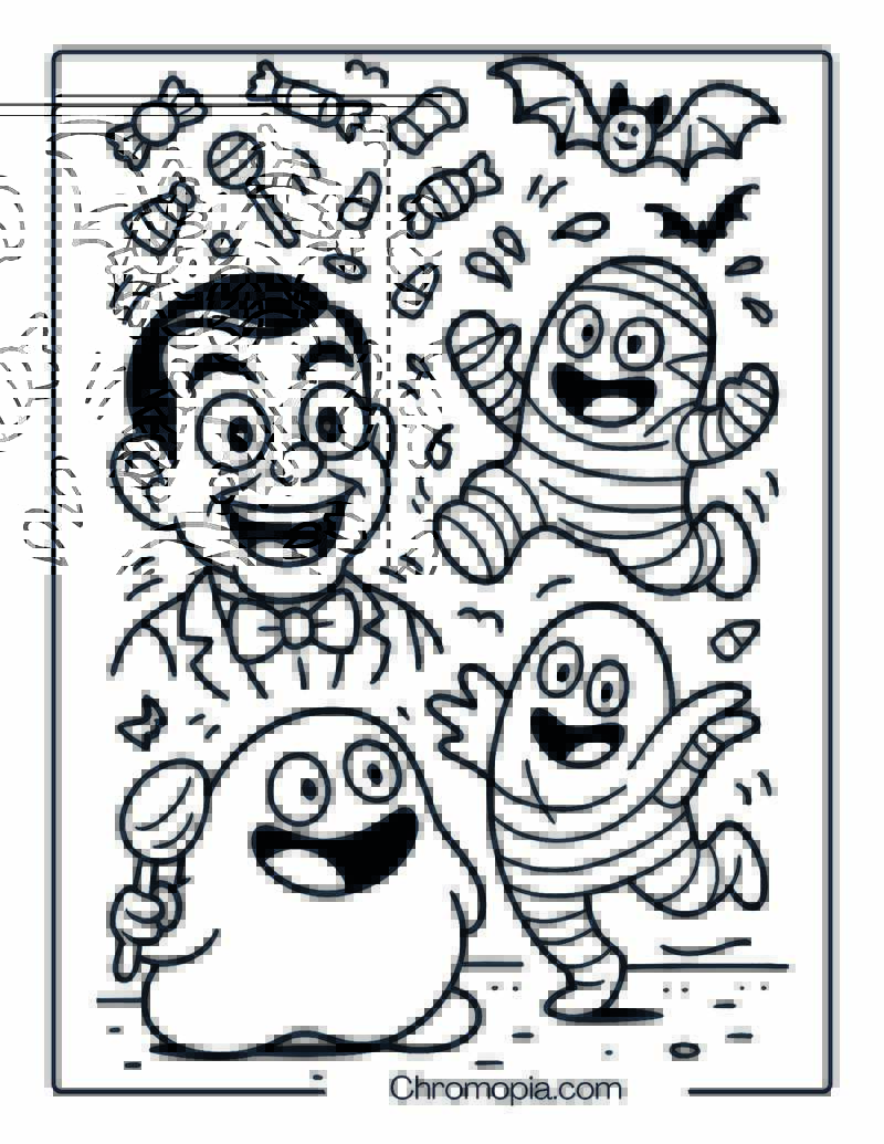 Goosebumps Cartoon Mashup Coloring Page