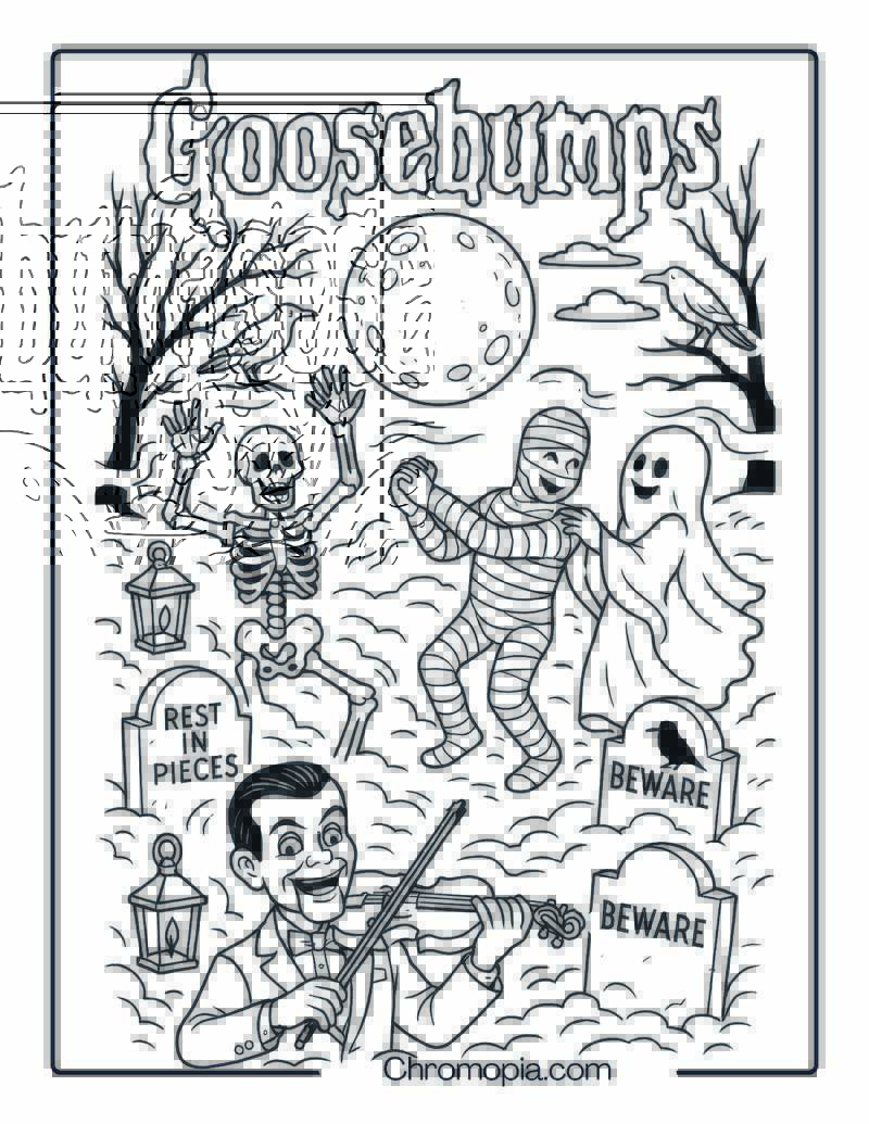 Goosebumps Halloween Graveyard Dance Coloring Page
