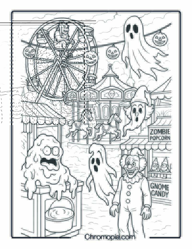 Goosebumps Haunted Carnival Coloring Sheet