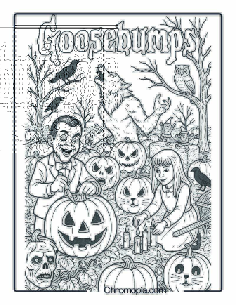 Goosebumps Jack-o’-Lanterns Coloring Sheet