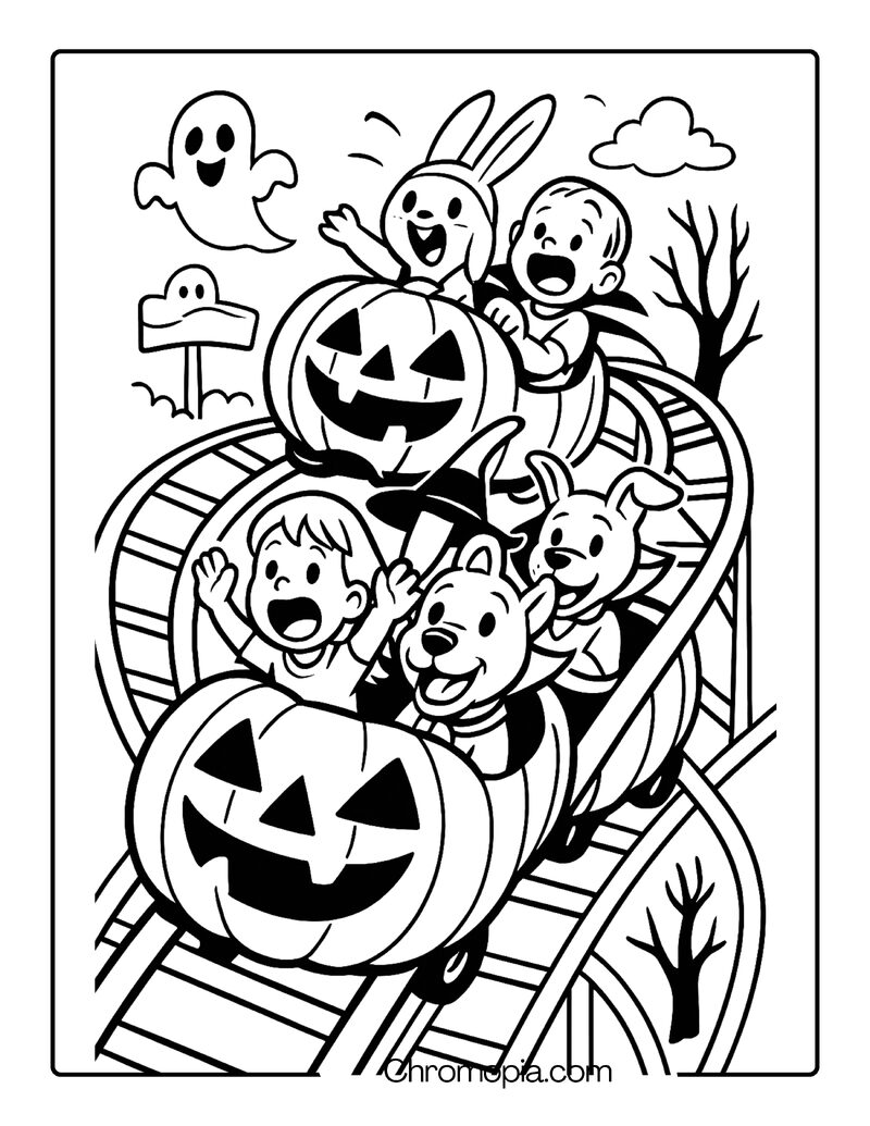 Jack-o_-Lantern Roller Coaster Ride – Jack-o_-Lantern Coloring Page