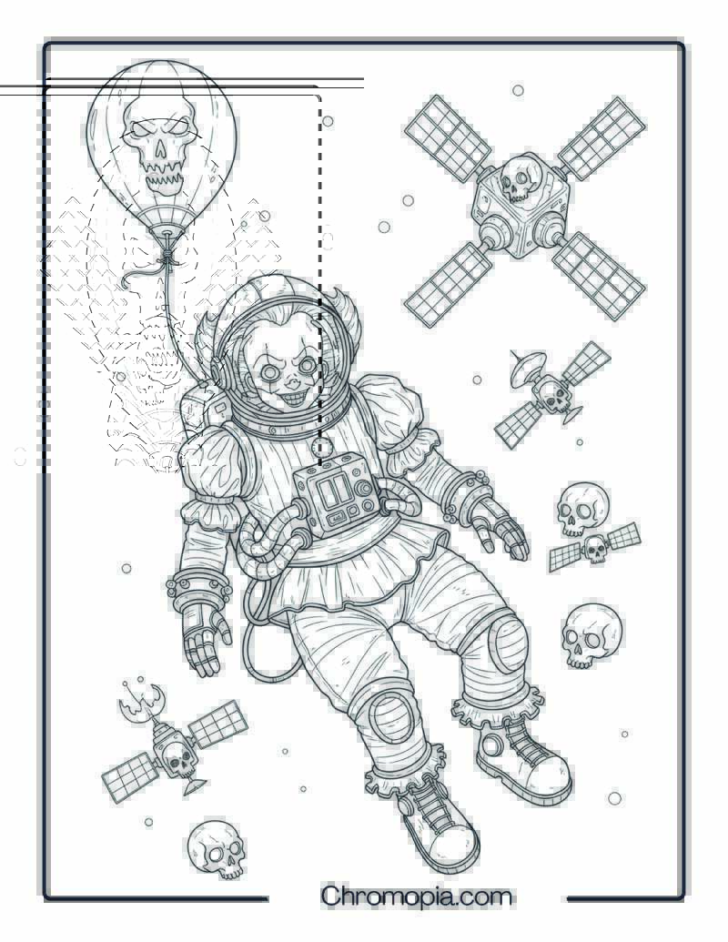 Mechanical Pennywise the Astronaut coloring page