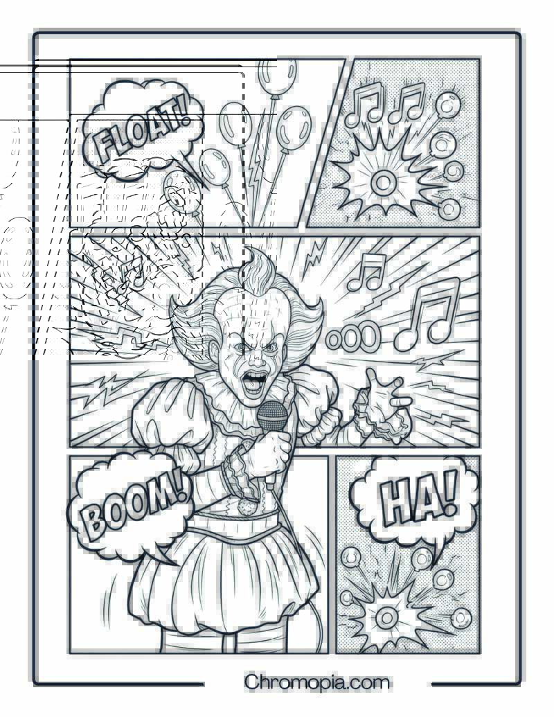 Pop Art Pennywise Rock Concert coloring page