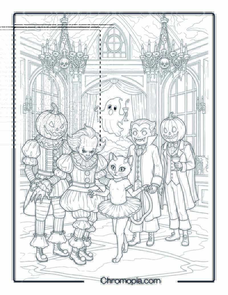 Pennywise and Demon Cat Costume Party