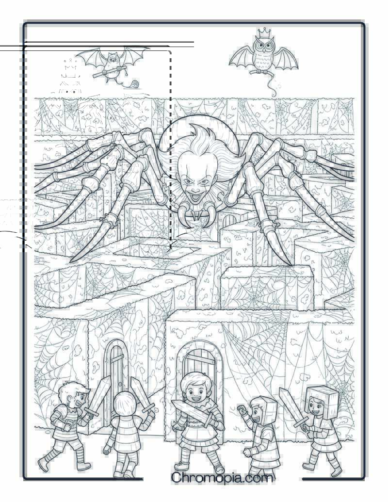 Pennywise as a Giant Spider in Halloween Web Maze