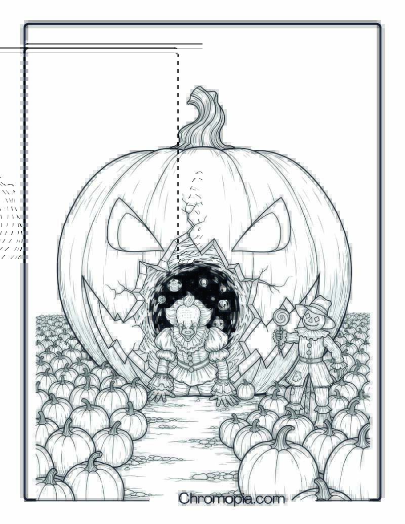 Pennywise in a Pumpkin Patch Portal