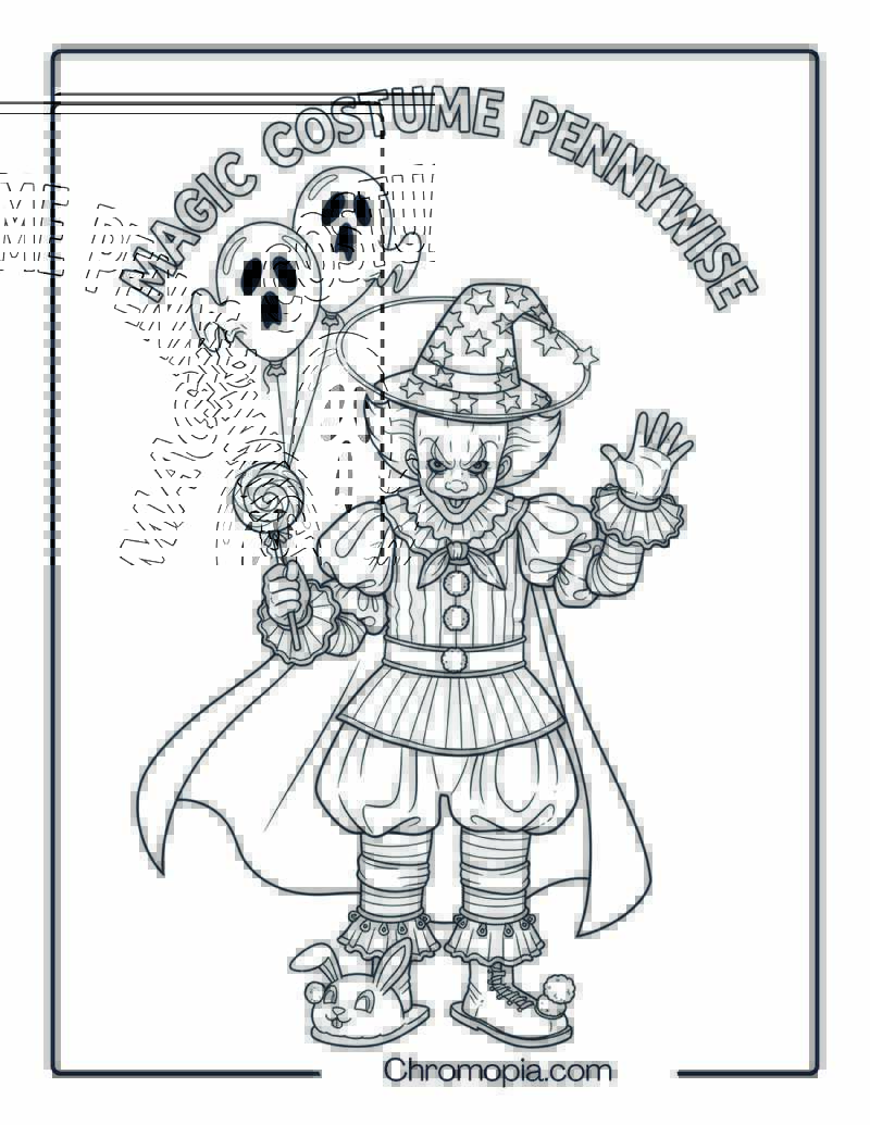 Pennywise Costume Party Scene coloring page
