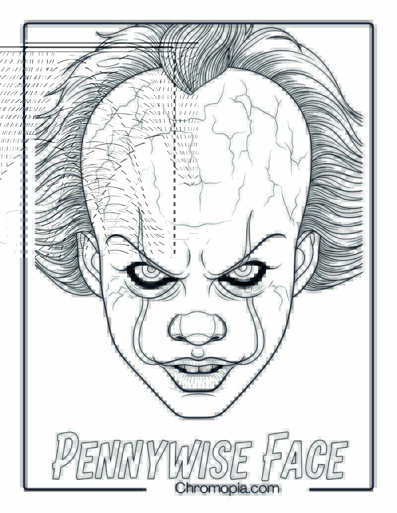 Pennywise Face Close-Up coloring page