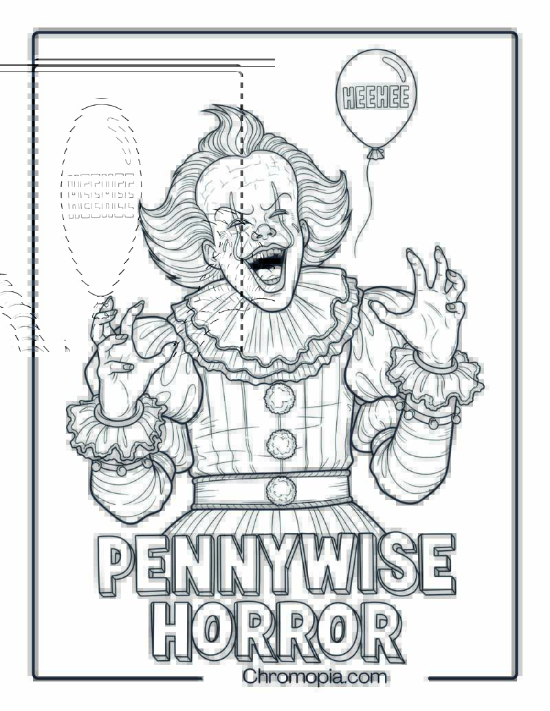 Pennywise Horror Laugh Pose coloring page