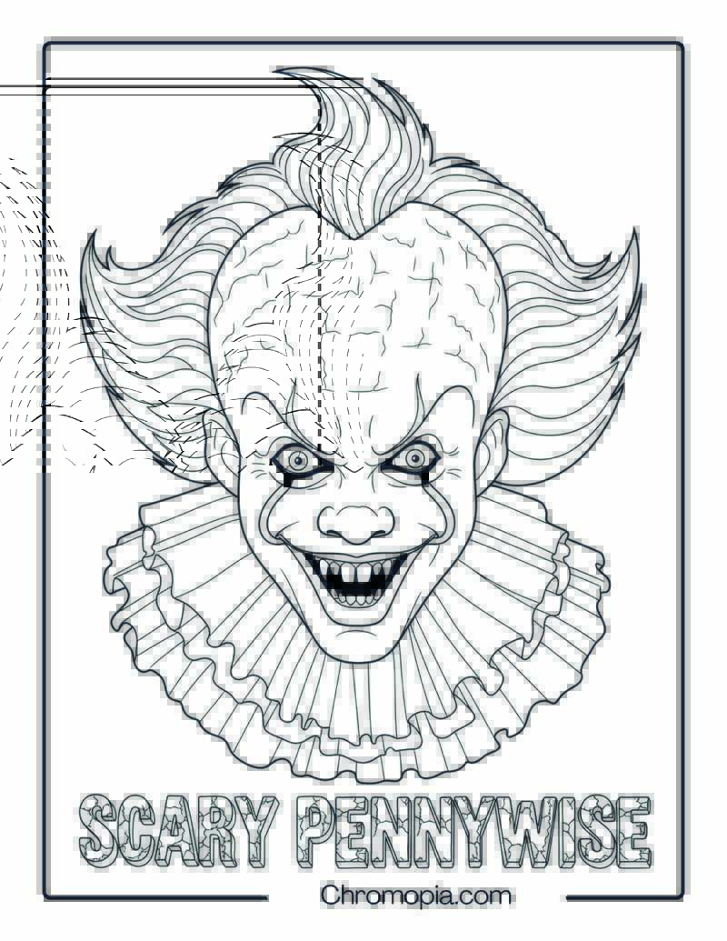 Scary Pennywise Grin Pose coloring page