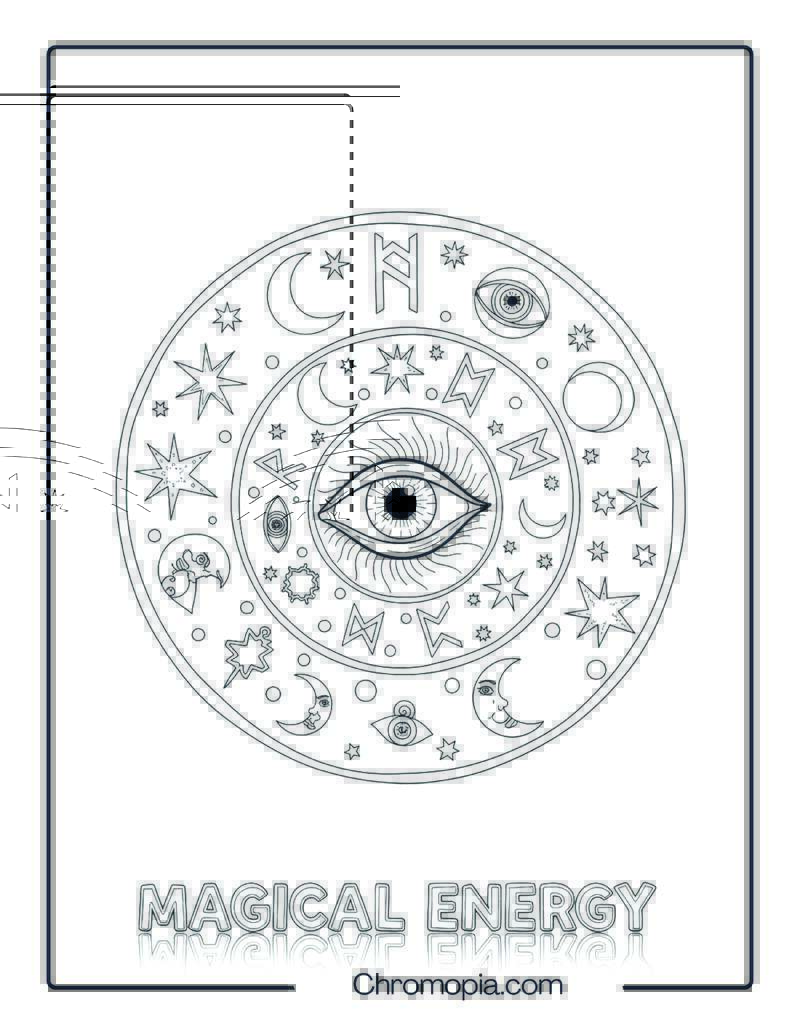 Enchanting Magical Symbols coloring page