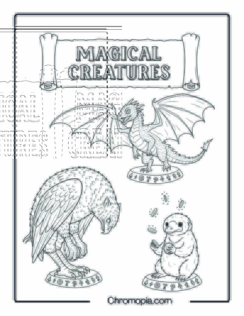 Harry Potter Magical Creatures coloring page