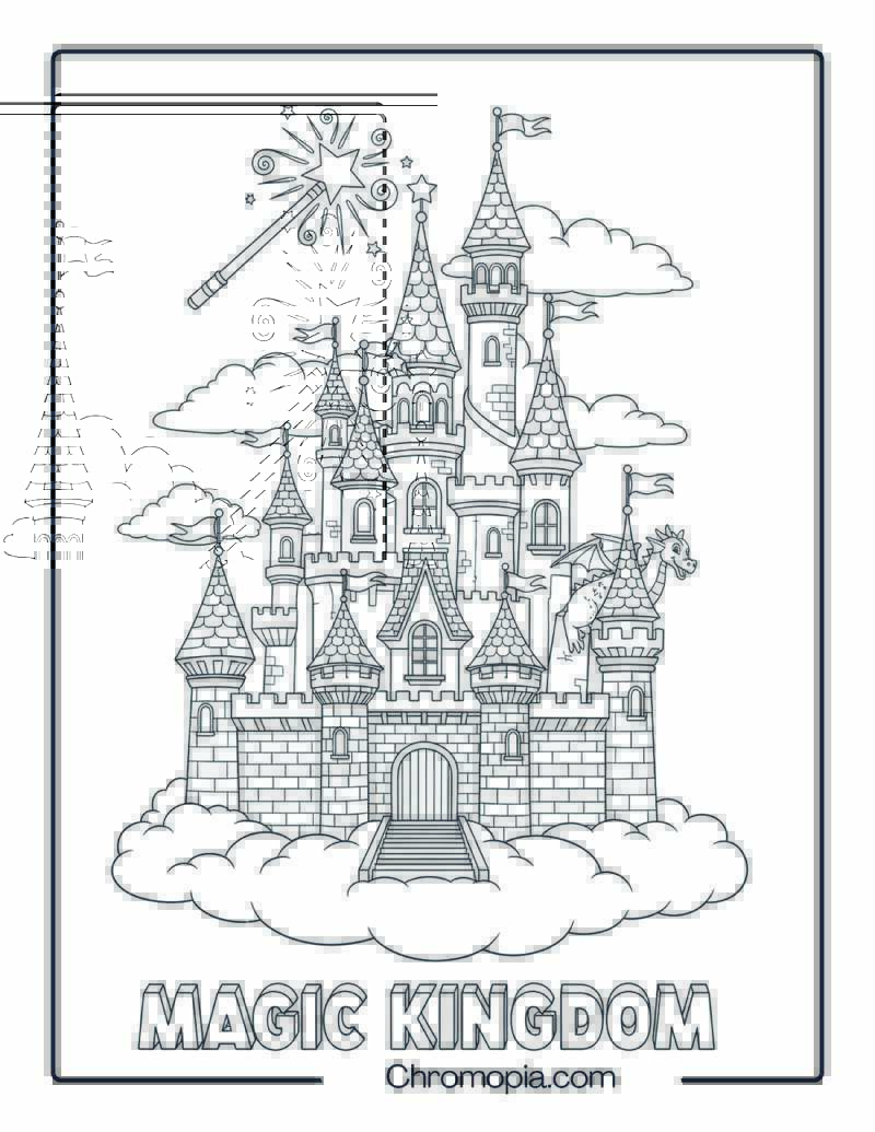 Magic Kingdom Fantasy Castle coloring page