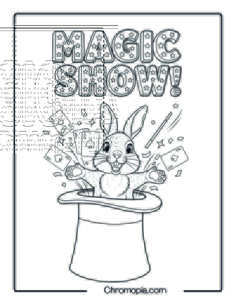 Magic Show with Bunny coloring page