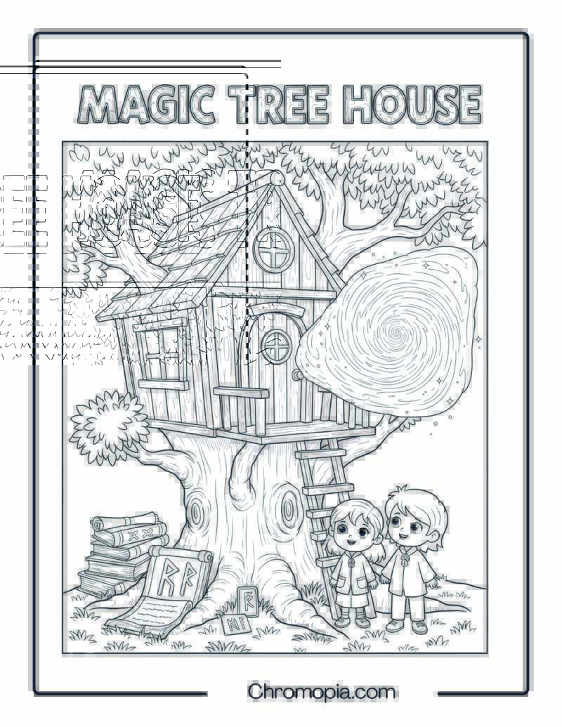 Magic Tree House Adventure coloring page