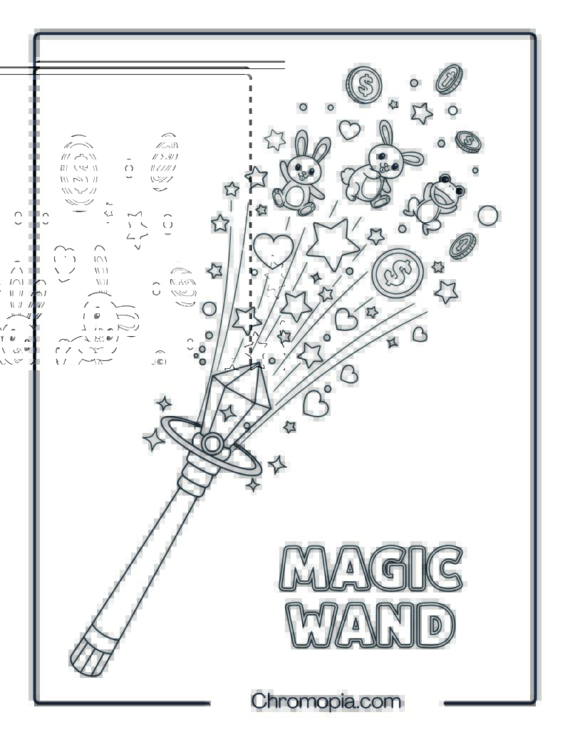 Magic Wand Burst coloring page