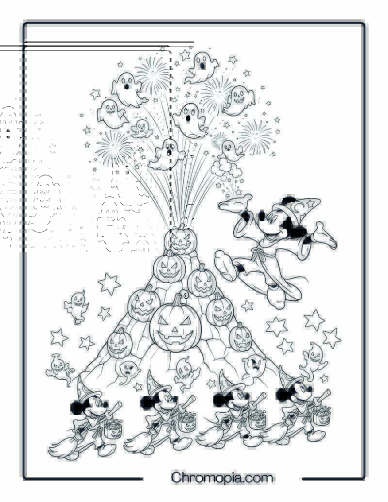 Disney Sorcerer Mickey Halloween Night coloring page