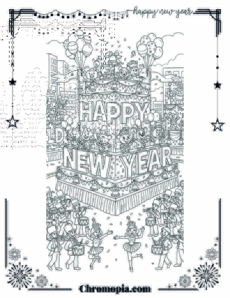 Festival Parade Float Coloring Sheet