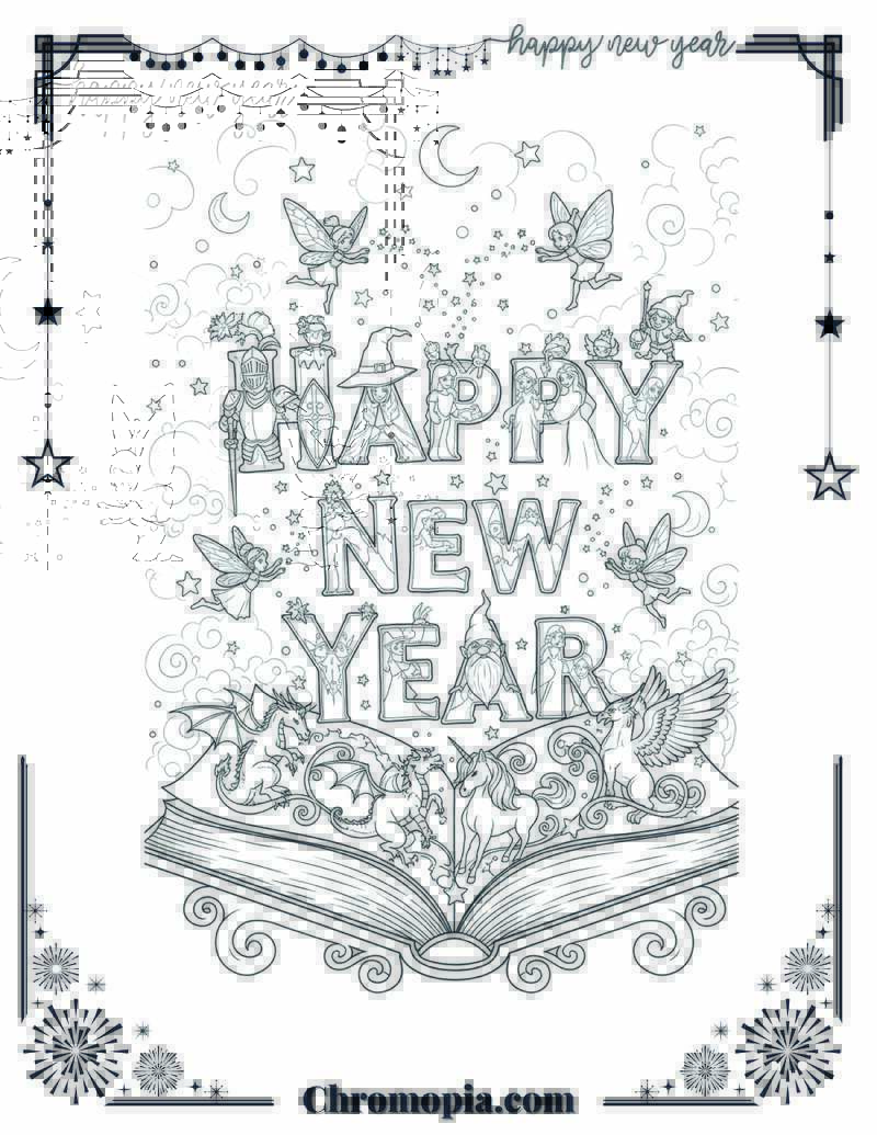 Magical Book Opening Coloring Page