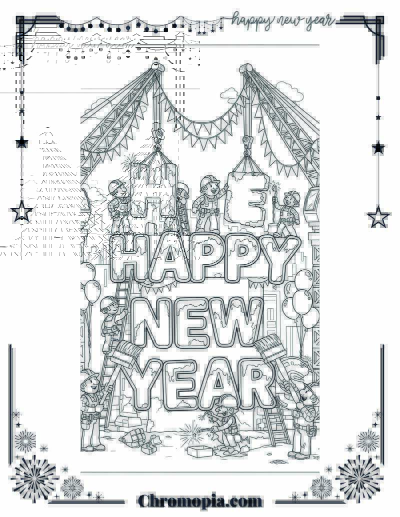 Under Construction Celebration Coloring Sheet