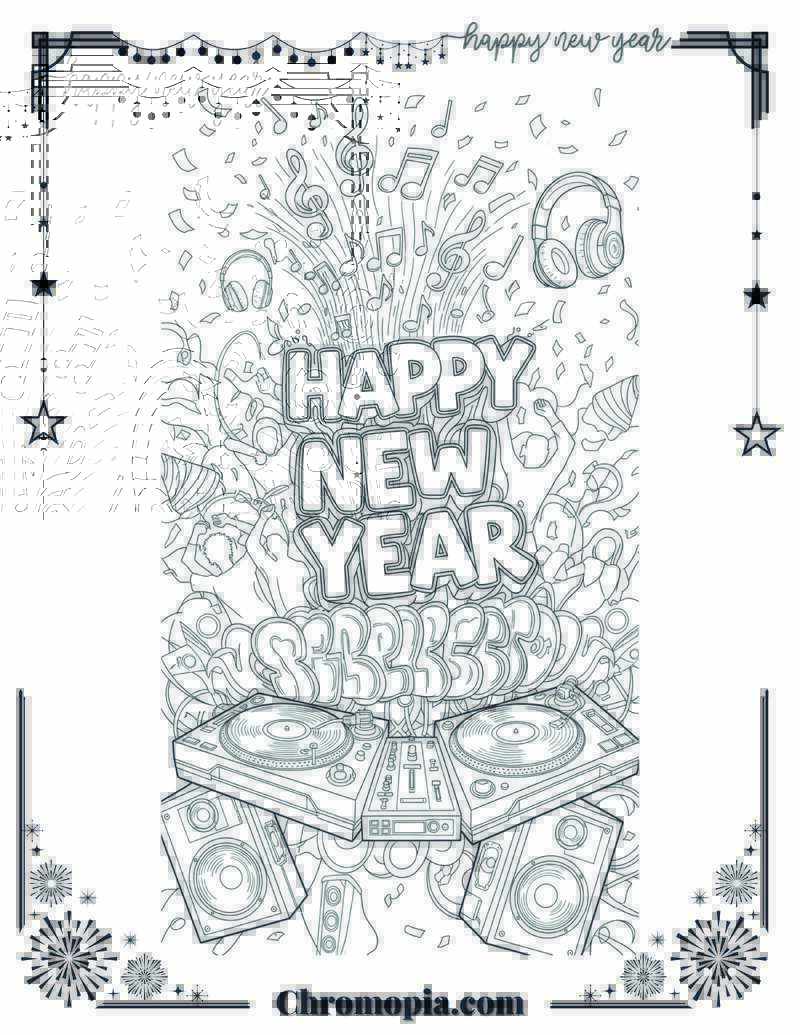 Neon Party Vibes with Graffiti Dreams Coloring Page