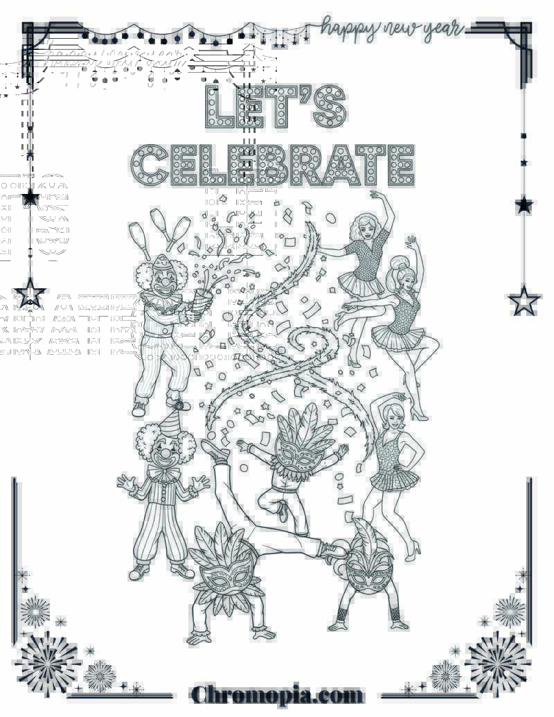 Carnival Costume Countdown Feathered Festivity Coloring Page
