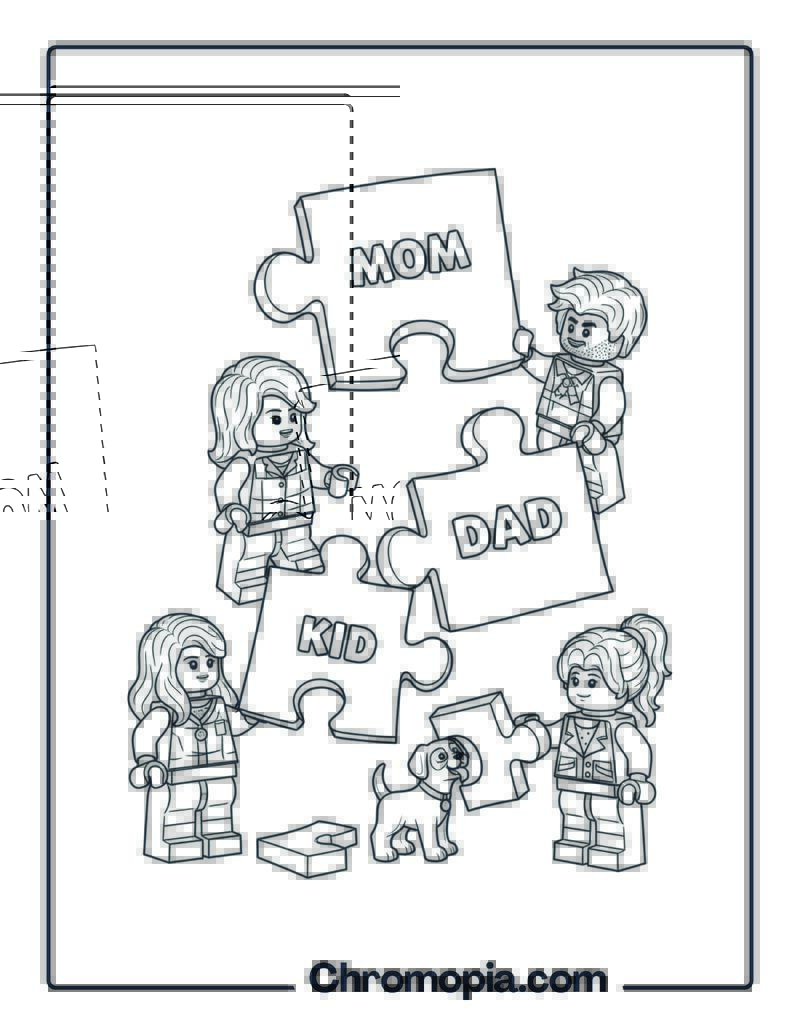 LEGO Family Tree Puzzle coloring page