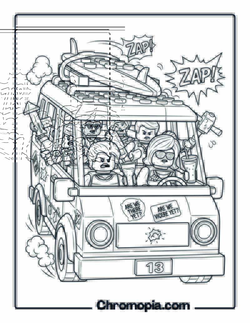 LEGO Family Vacation Ride coloring page