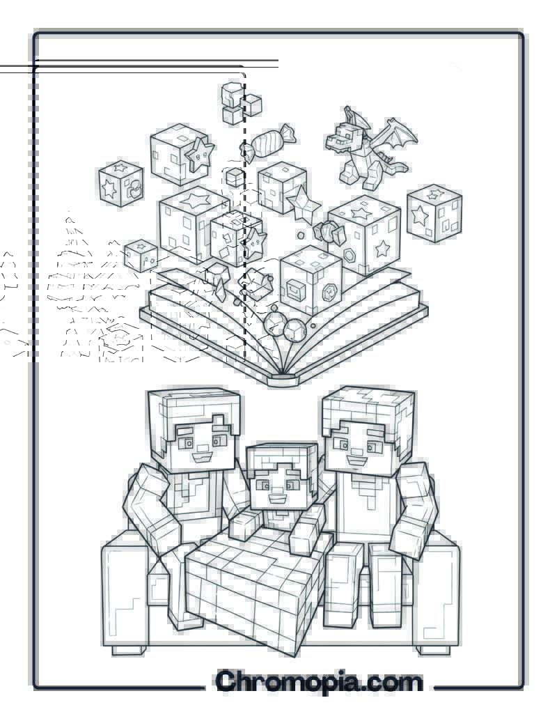 Minecraft Bedtime Family Story coloring page