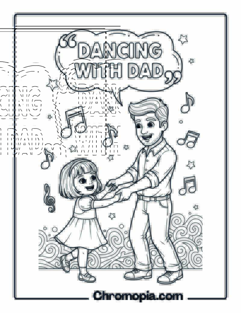Dancing With Dad coloring page