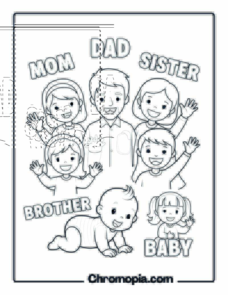 Baby and Family Smiles coloring page