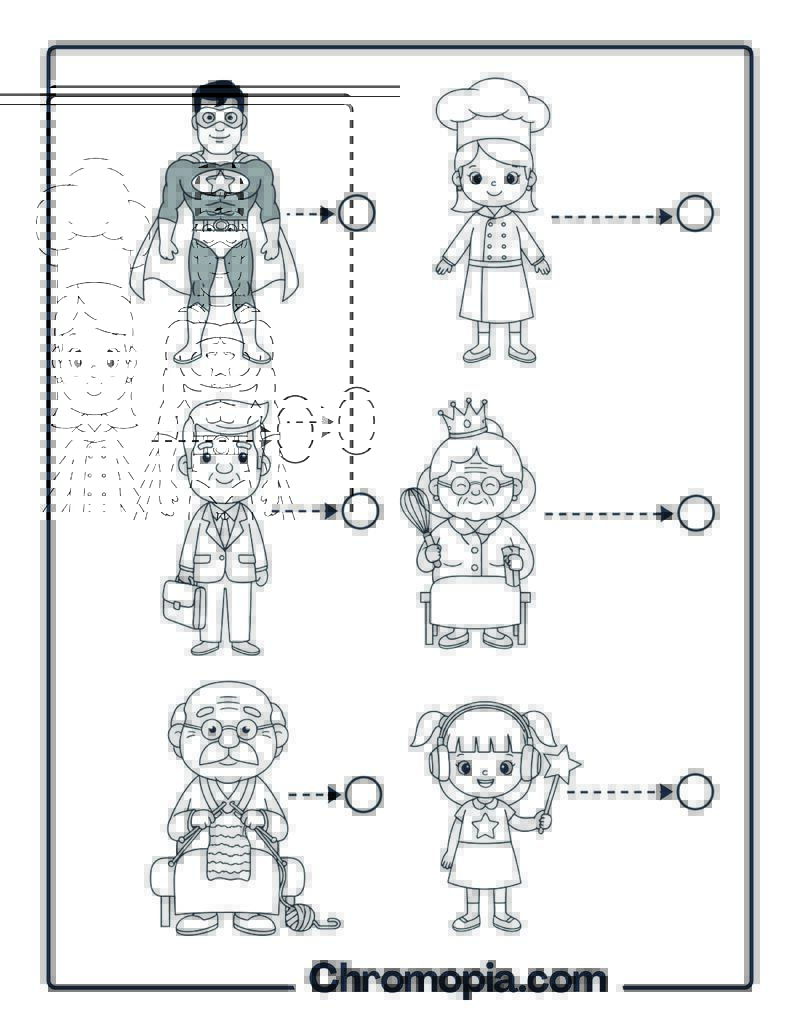 Family Word Tracing and Coloring sheet