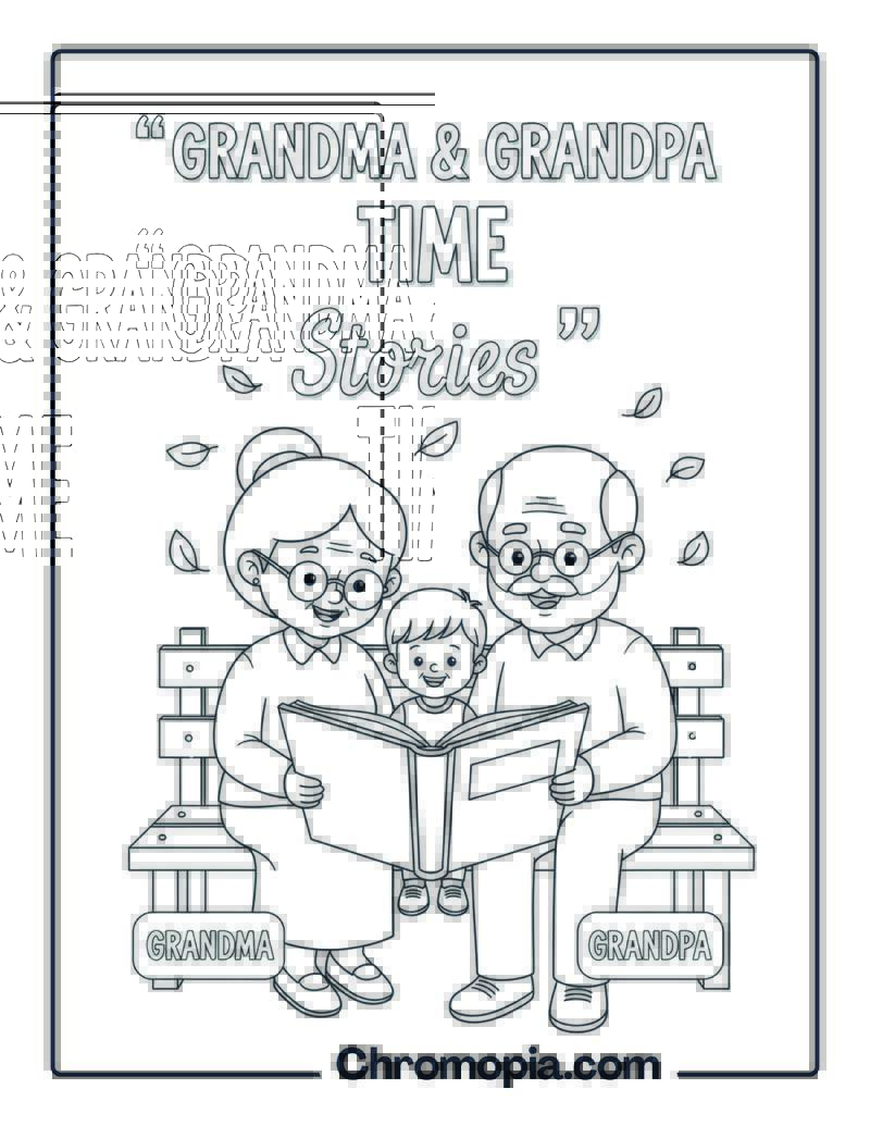 Grandparents Read Me Stories coloring page